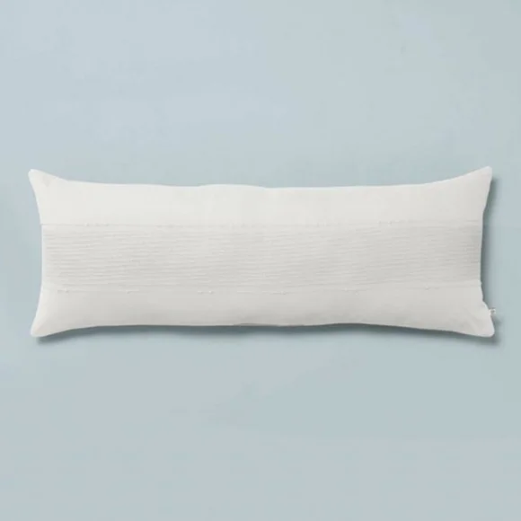Hearth & Hearth Slub Center Stripe Oversized Lumbar Oblong Bed Pillow - Picture 5 of 14